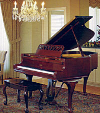 grand piano in living room